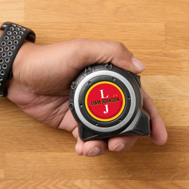 Mètre Ruban Nom du constructeur Initiales Monogramme moderne R (Maison)