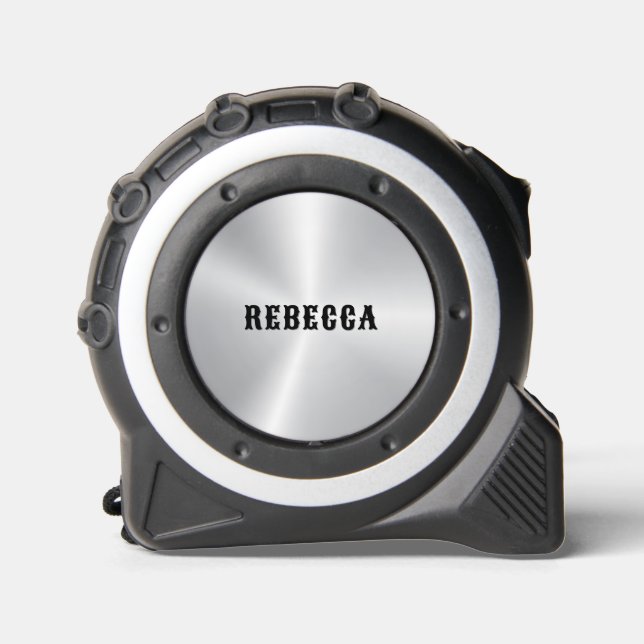 Mètre Ruban Nom minimal Arrière - plan d'argent métallique (Recto)