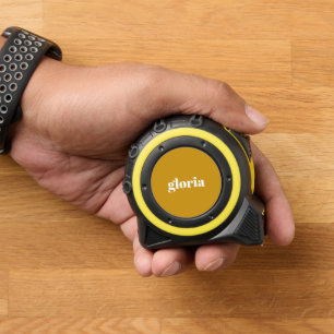 Mètre Ruban Nom personnalisé élégant de la moutarde jaune