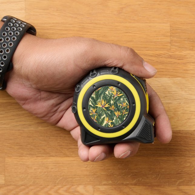 Mètre Ruban Oiseau jaune du Paradis motif de fleurs (Maison)