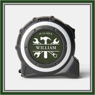 Mètre Ruban Outil de texture en cuir Nom du jeu Date Vert