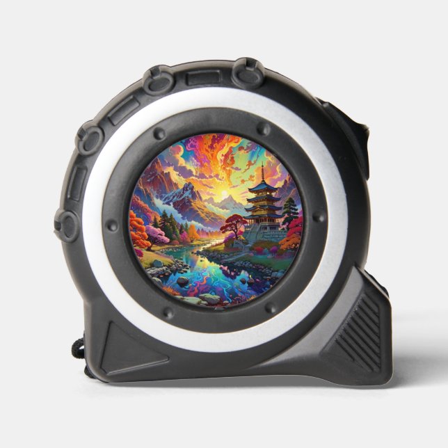 Mètre Ruban Pagoda and Coloured Landscape (Recto)