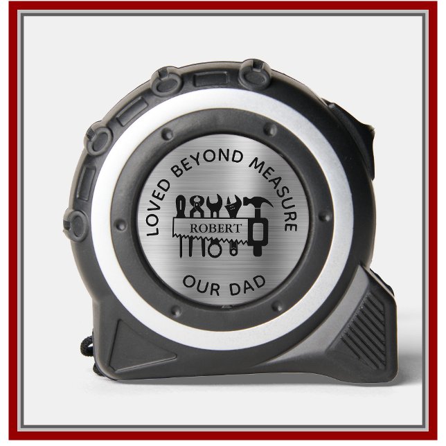 Mètre Ruban Papa aimait au-delà de la mesure Acier gris noir (Créateur téléchargé)