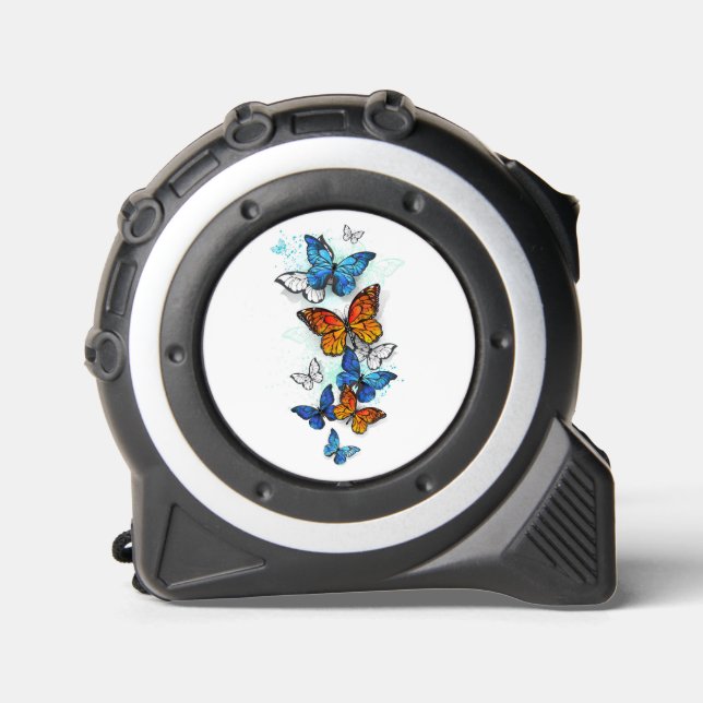 Mètre Ruban Papillons volants Morpho et Monarch (Recto)