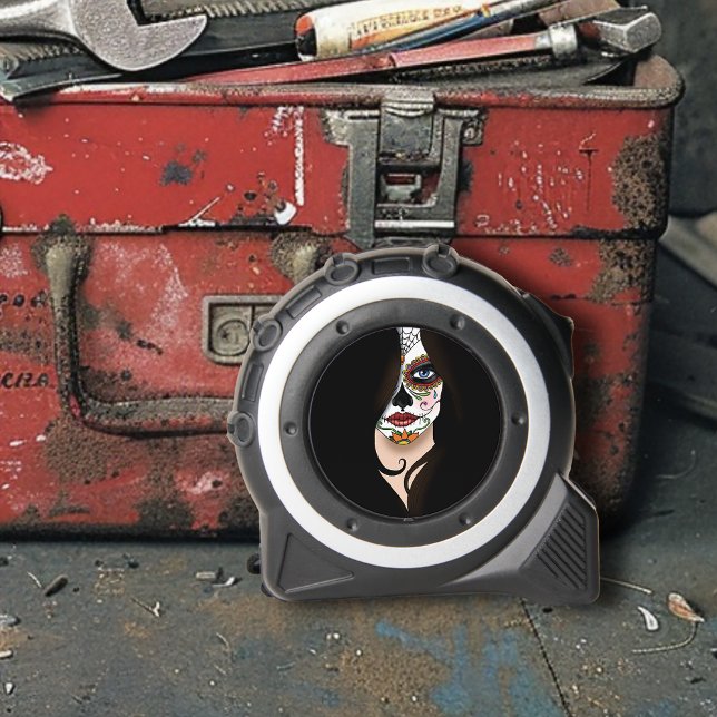 Mètre Ruban Rosa Sugar Skull Portrait (Créateur téléchargé)