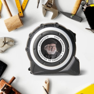 Mètre Ruban Simple Promu À Grand-Père Nom Photo Typo