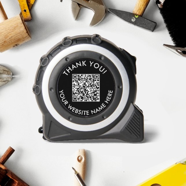 Mètre Ruban Site Web D'entreprise Code QR Simple Noir Et Blanc (Créateur téléchargé)