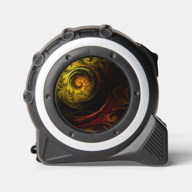 Mètre Ruban Sunrise Floral Red Abstrait Art (Recto)