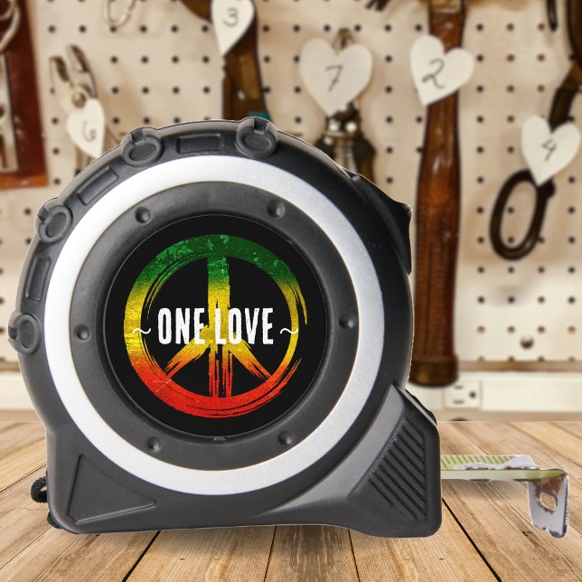 Mètre Ruban SYMBOLE Jamaïcain One Love Rasta Color Peace (Jamaica One Love Rasta Color Peace Symbol Jamaican Tape Measure)