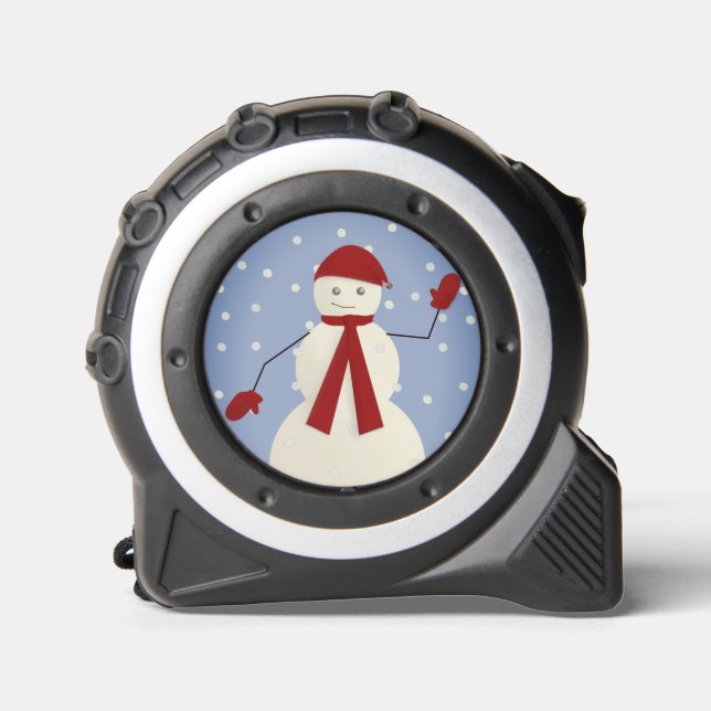 Mètre Ruban Un bonhomme de neige en rouge (Recto)