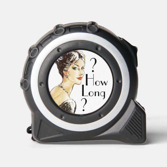 Mètre Ruban Vintage femme rétro illustration sarcasme Combien  (Recto)