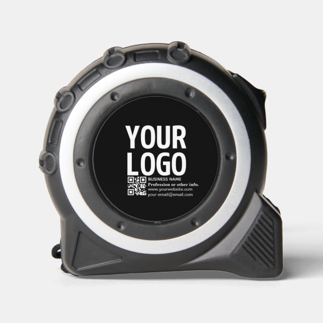 Mètre Ruban Votre logo avec code QR et texte modifiables  (Recto)