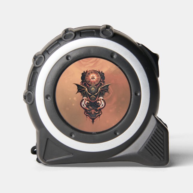 Mètre Ruban Voyage mystique de temps avec ailes, montre steamp (Recto)