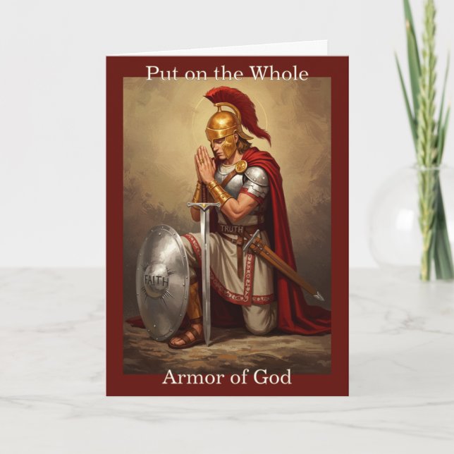 Mets sur toute l'armure de Dieu : Carte de voeux (Devant)