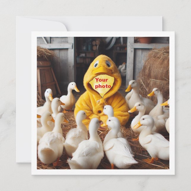 Mettez mon visage dans l'image, carte de canards e (Devant)