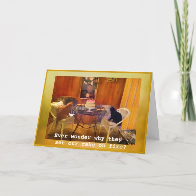 Mettre le gâteau "en feu" ! ! — Carte d'anniversai (Devant)