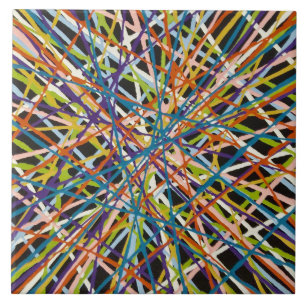 Meule de foin en noir 6 x 6 carreau de céramique