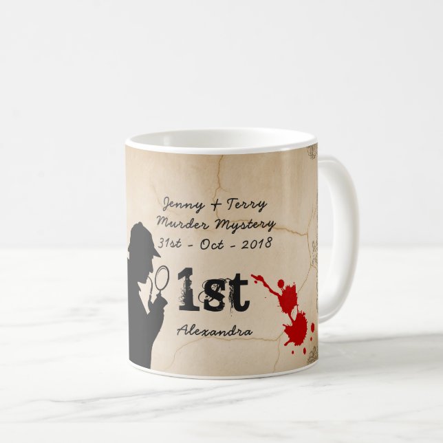 Meurtre Mystère Gagnants Prix Mug personnalisé 2 (Devant droit)