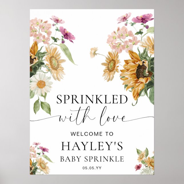 Mews Sunflower Fall Baby Sprinkl Affiche de bienve (Devant)