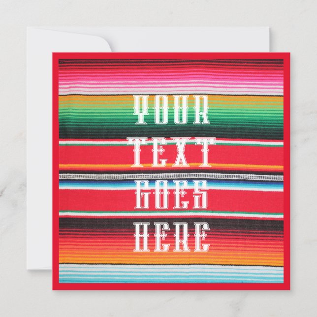 mexicaine mexicaine serape de poncho invitation ar (Devant)