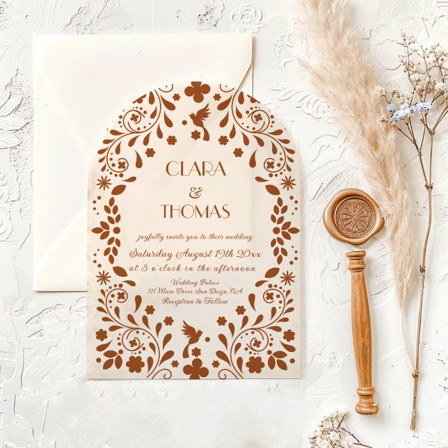Mexican Beige Terracotta Wedding Invitation (Créateur téléchargé)