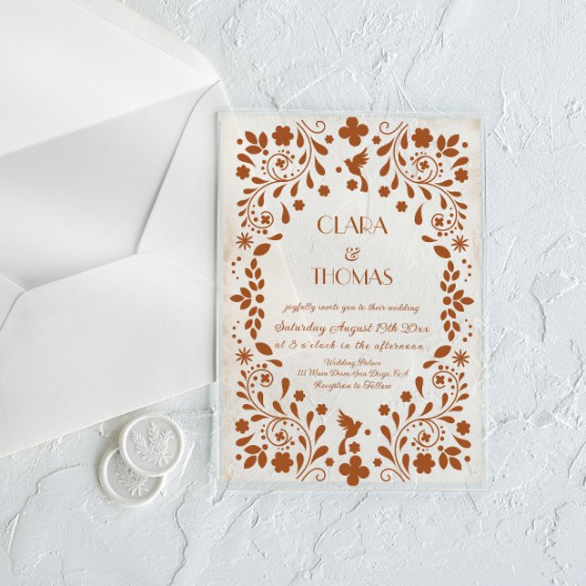 Mexican Beige Terracotta Wedding Invitation (Créateur téléchargé)