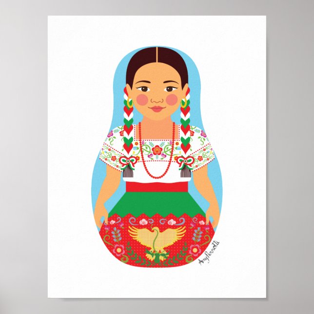 Mexican, China Poblana Matryoshka Poster (Devant)