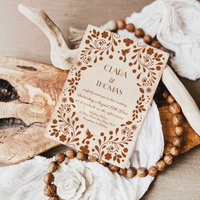 Mexican Fiesta Beige Terracotta Wedding Invitation (Créateur téléchargé)