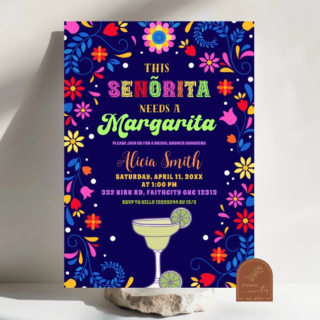 Mexican Fiesta Margaritas Bridal Shower Invitation (Créateur téléchargé)