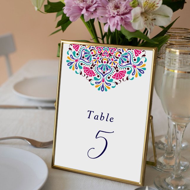 Mexican Fiesta Rainbow Wedding Tabletop Sign (Créateur téléchargé)