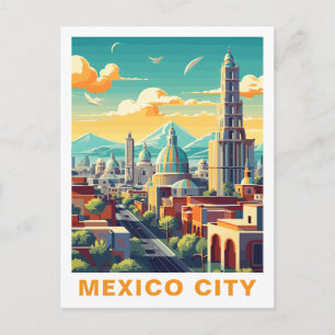 Mexico City vintage, Mexique : Carte postale de vo