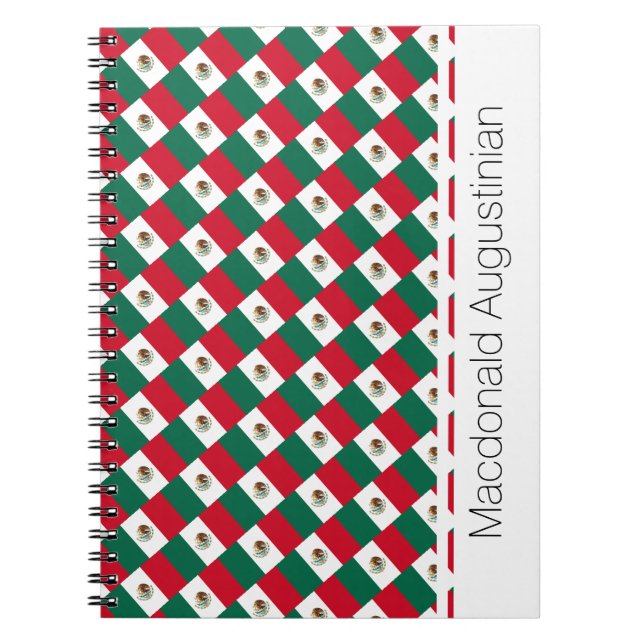 MEXICO FLAG Custom Ajouter un nom Carnet Journal (Devant)