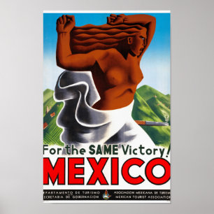 Mexico Vintage Travel Poster Restored