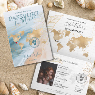 Mexique 50 et fabuleuse carte de passeport d'anniv