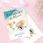 Mexique 50 et fabuleux Anniversaire Carte de Passe<br><div class="desc">Mexique moderne et unique World Map Invitation Anniversaire Destination,  comme passeport</div>