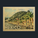 Mexique Carte postale Lac Chapala Vintage voyage<br><div class="desc">Le design mexicain dans le style Vintage voyage avec une scène de plage amusante du lac Chapala Mexico avec des palmiers.</div>