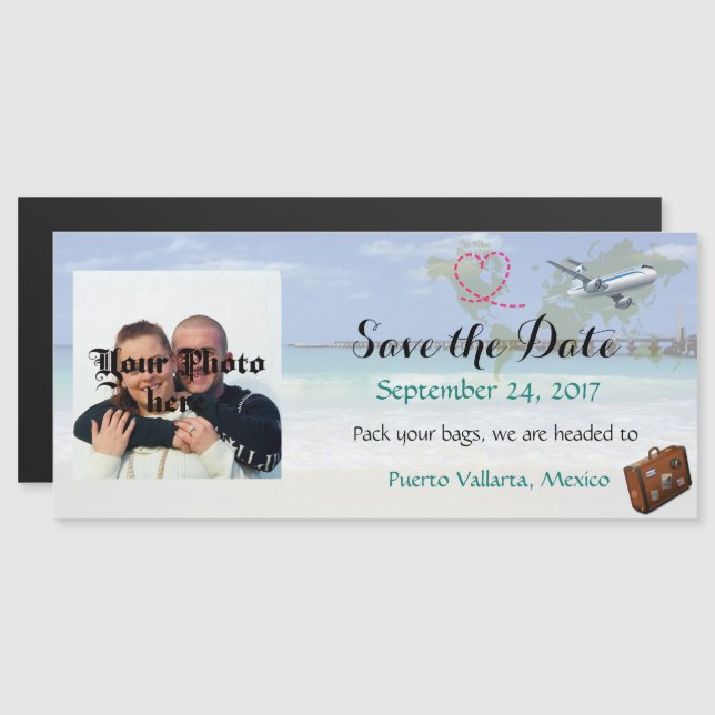 Mexique Destination Wedding Save the Date Magnet (Devant / Derrière)