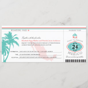 Mexique Mariage de carte d'embarquement