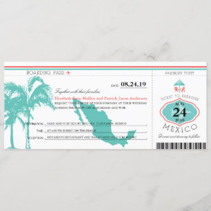 Mexique Mariage de carte d'embarquement