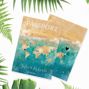 Mexique Mariage Destination Passport Carte du mond