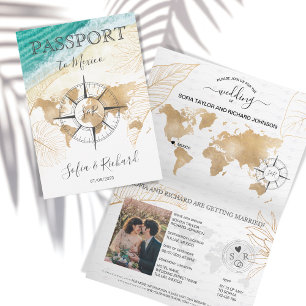Mexique Mariage Destination Passport Carte du mond