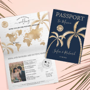 Mexique Mariage Destination Passport Carte du mond