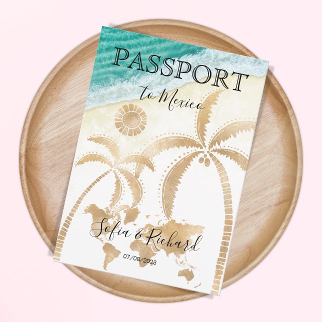 Mexique Mariage Destination Passport Carte du mond (Créateur téléchargé)