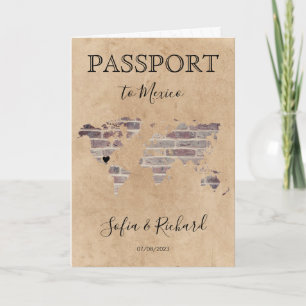 Mexique Mariage Destination Passport Carte du mond