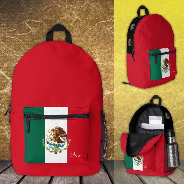 Mexique, sac à dos rouge, drapeau mexicain / patri (Créateur téléchargé)