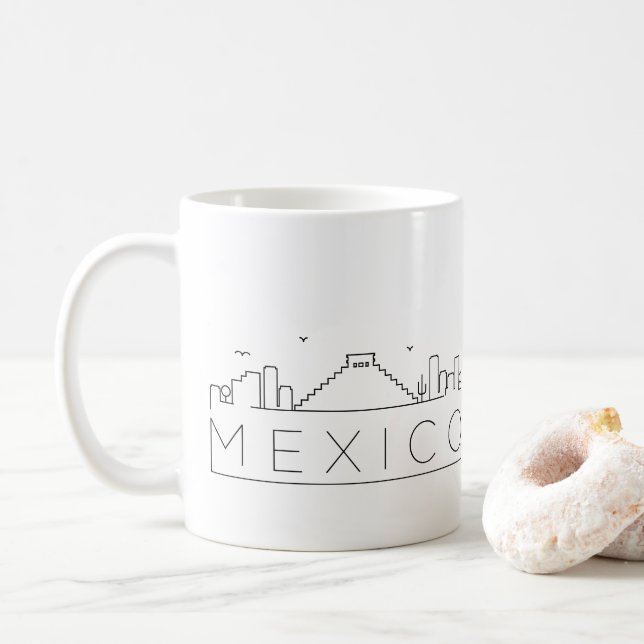 Mexique Stylisé Skyline Café Mug (Avec donut)