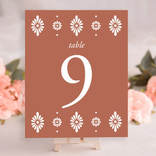 Mexique Terra Cotta Mariage Numéro de table
