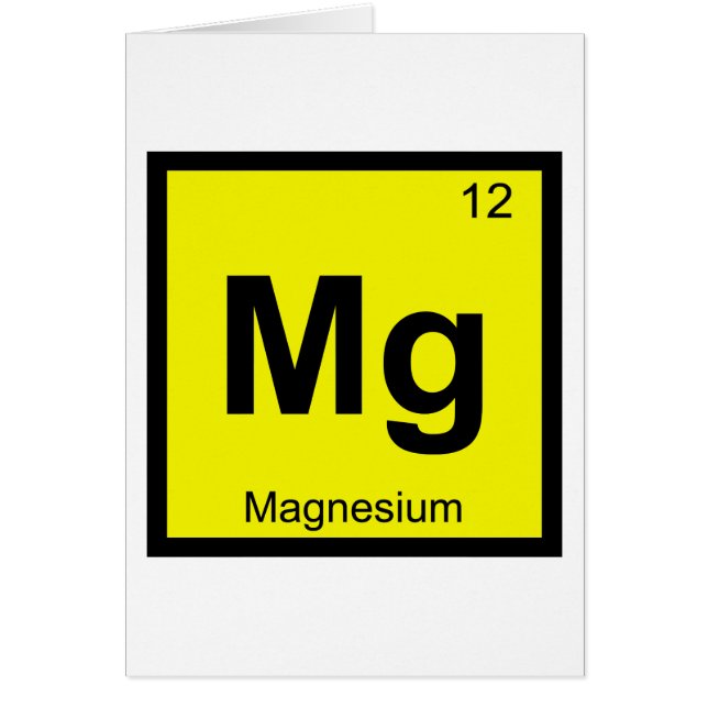 Mg - Chimie du Magnésium Symbole du Tableau Périod (Devant)