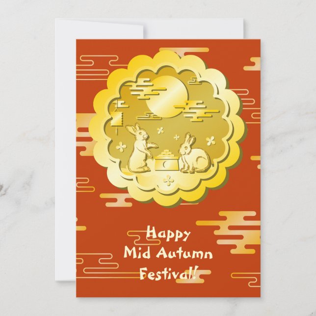 Mi-automne Festival Gold Mooncake Moon Rabbit (Devant)