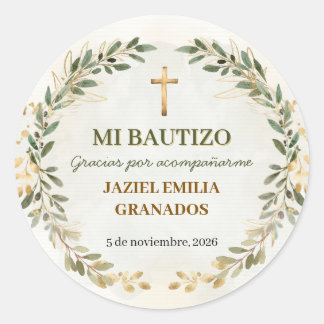Mi Bautizo Stickers Personalized Baptism Labels